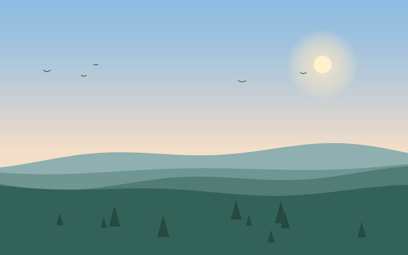 Ilustração de uma paisagem